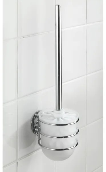 WENKO 18768100-WC TURBO-LOC kerek acél WC-szett 10x37,5 cm fényes króm/fehér