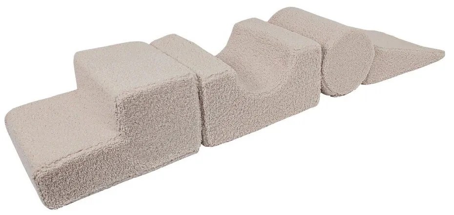 Szürke textil habszivacs játszótér 4 db-os magasság 30 cm 45x170 cm Montessori – Meowbaby