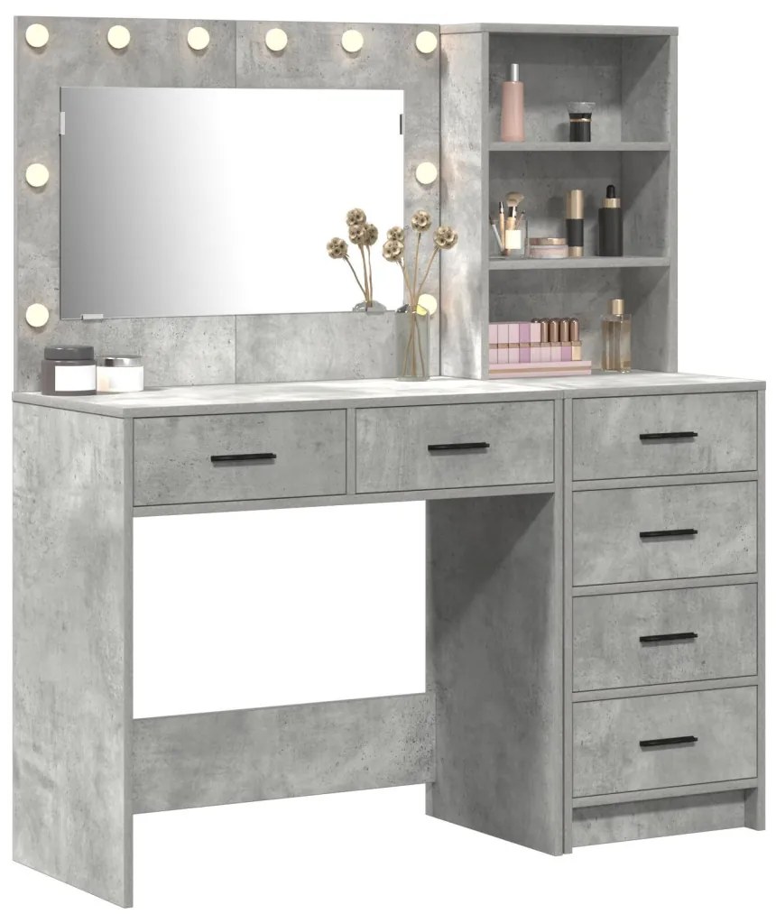 Öltözködőasztal fiókkal Szürke 78.5 x 41 x 135 cm Faanyag