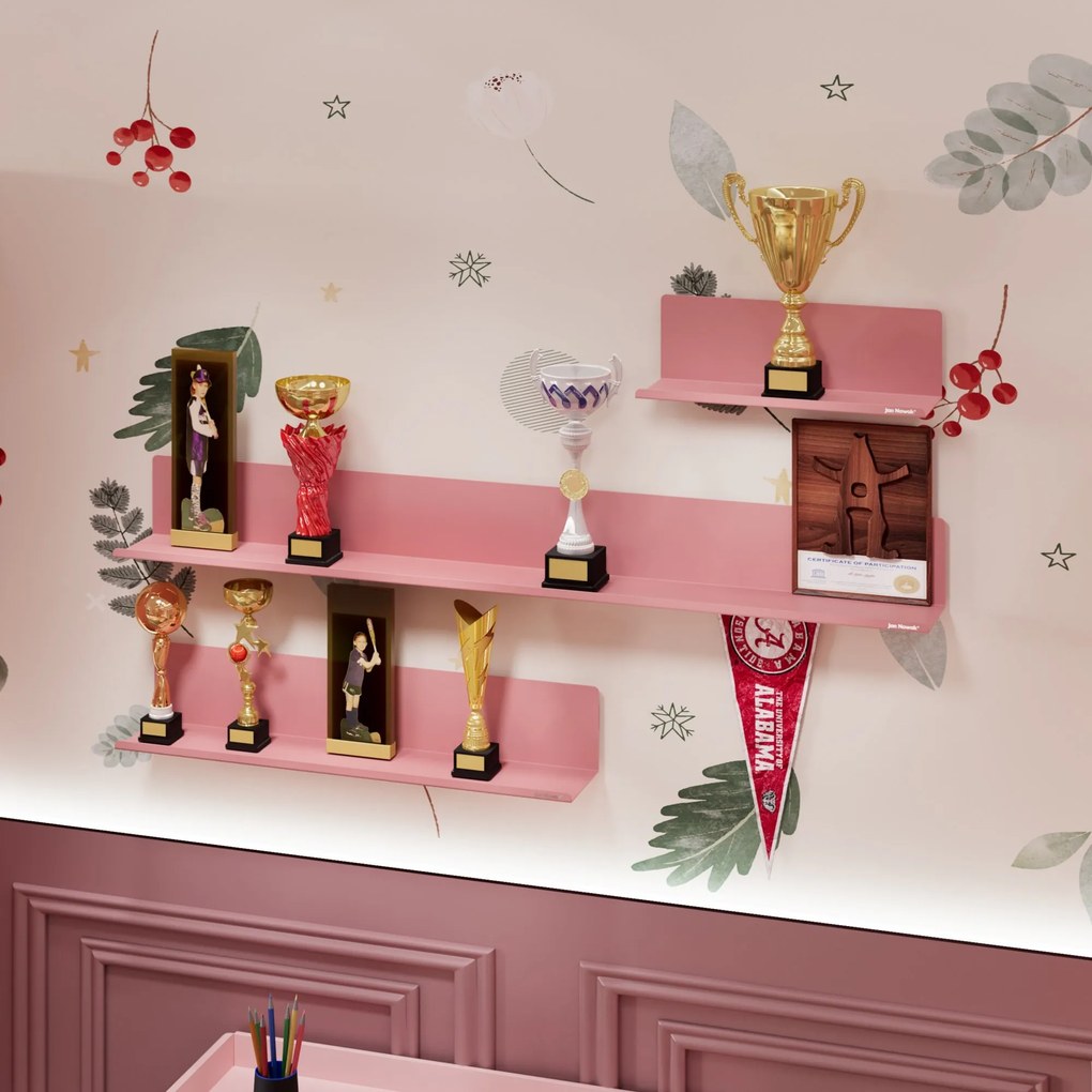 Fali polc JOANNE 700 mm, Fresh Style: púderrózsaszín