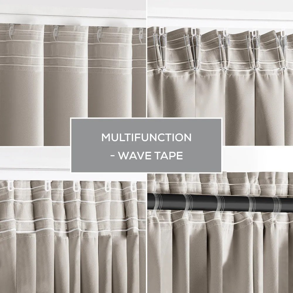 Bézs sötétítő termo függöny 140x270 cm Pleat – Restilo