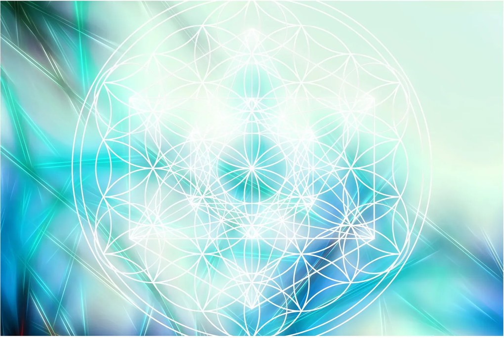 Kép - Merkaba türkiz háttérrel (90x60 cm)