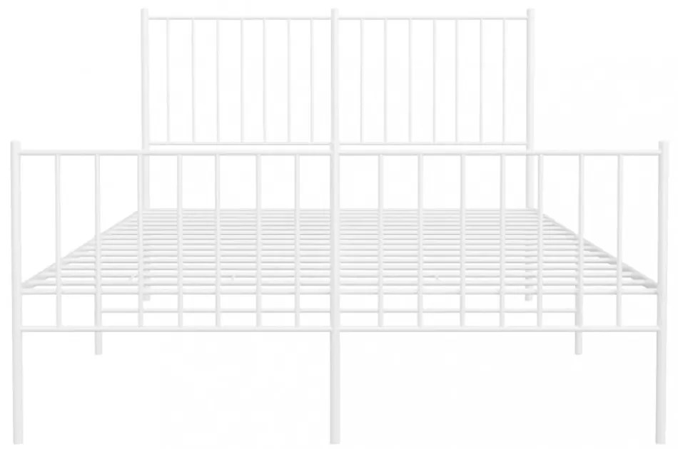 fehér fém ágykeret fej- és lábtámlával 120x200 cm