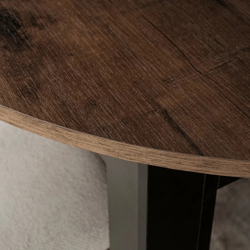 Bővíthető Étkezőasztal Kézműves Dió/Fekete Színben. HARRY 102-142 cm