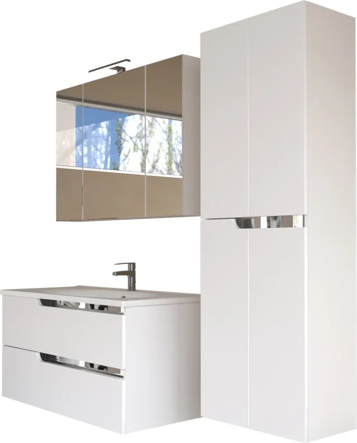 Piramida BETA fali fürdőszoba - ÁLLÓSZEKRÉNY - fehér - 50 x 150 x 30 cm