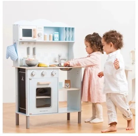 New Classic Toys - Fa konyha kiegészítőkkel világoskék