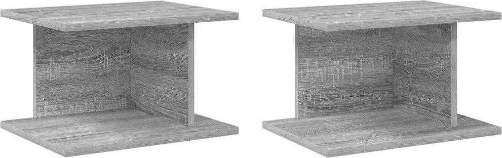 vidaXL Éjjeli asztal 2 pcs Szürke Sonoma 40 x 30 x 25 cm Faanyag