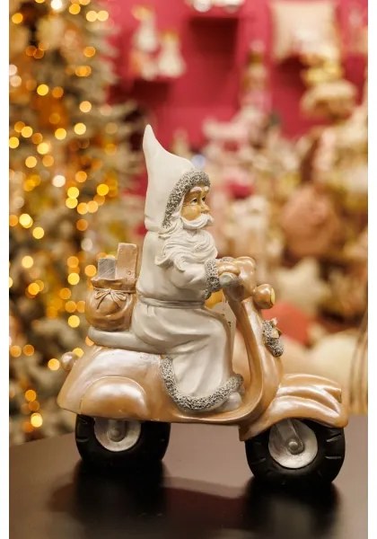 Karácsonyi dekoráció 33 cm Mikulás motorral