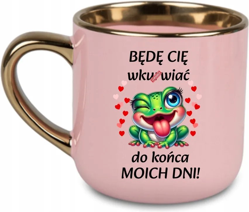 Elegáns bögre Napjaim végéig békával 400 Rózsaszín