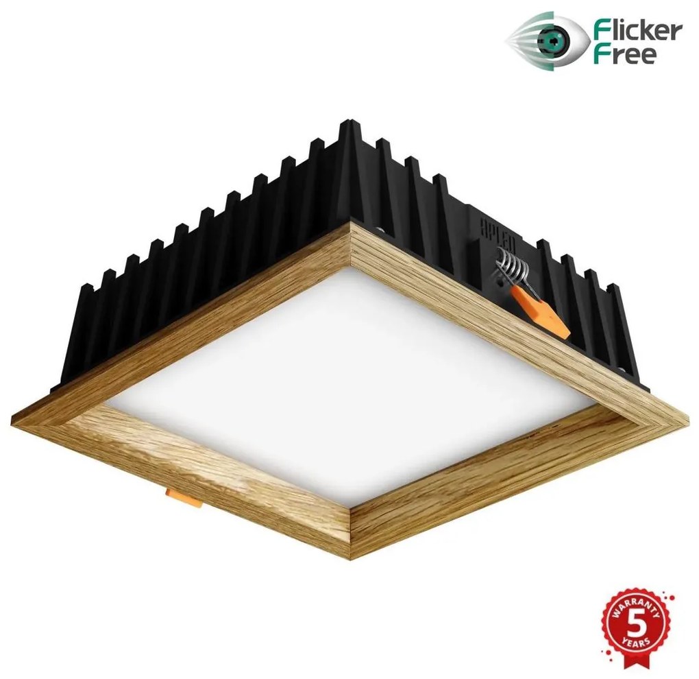 APLED - LED Lámpa SQUARE WOODLINE LED/12W/230V 4000K 17x17 cm tölgy tömör fa