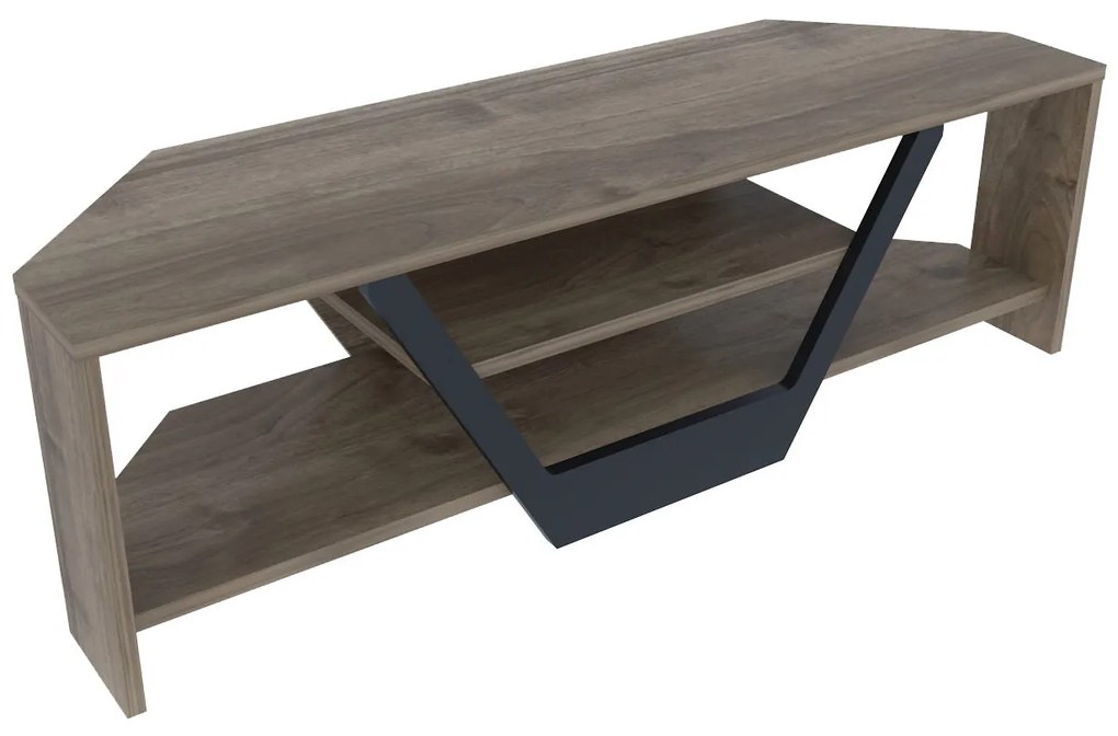 TV szekrény Sares - Walnut, Black