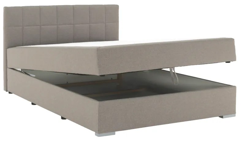 Boxspring típusú ágy 120x200, szürkésbarna taupe, FERATA TV KOMFORT