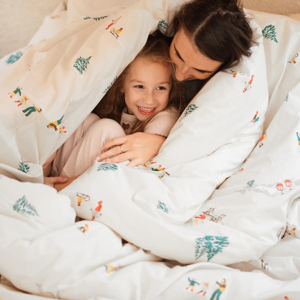 Goldea pamut ágyneműhuzat - téli örömök 150 x 200 és 50 x 60 cm