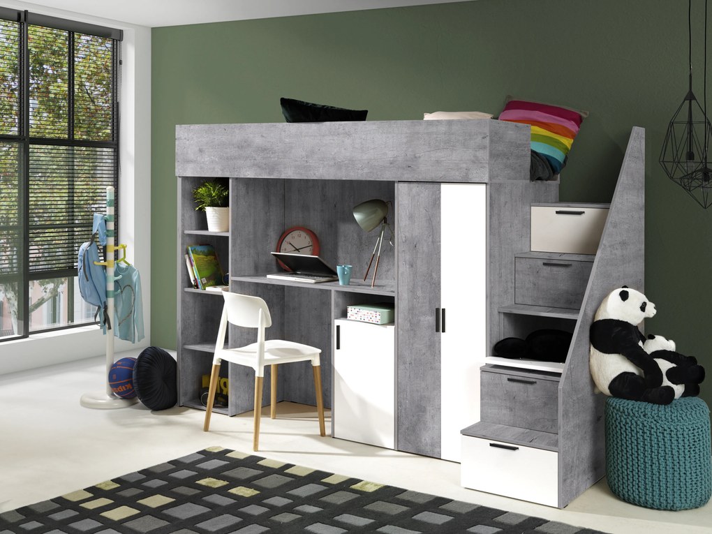 Kombinált gyerekágy 90 cm Kesa 14 (eton + matt fehér). 1085829