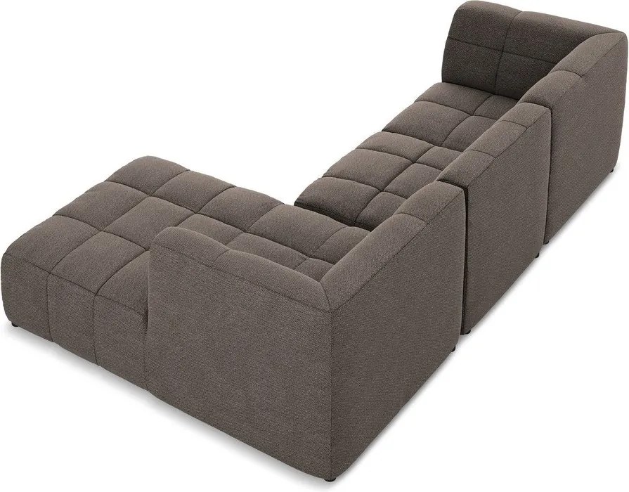 Barna buklé sarokkanapé (jobb oldali-heverő résszel) Aloha – Makamii