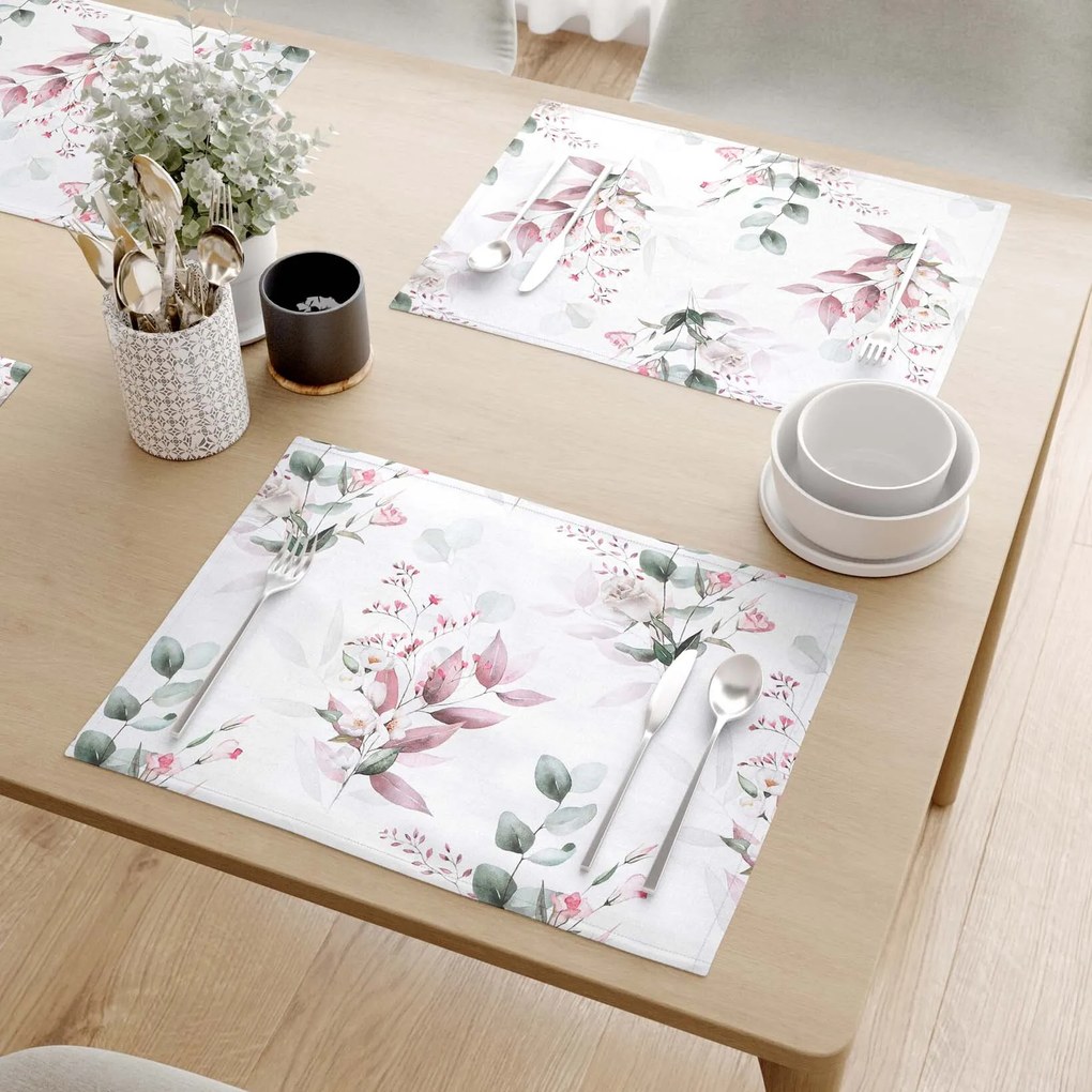 Goldea pamut reggeliző alátét deluxe - zsenge rózsák - 2db 30 x 40 cm