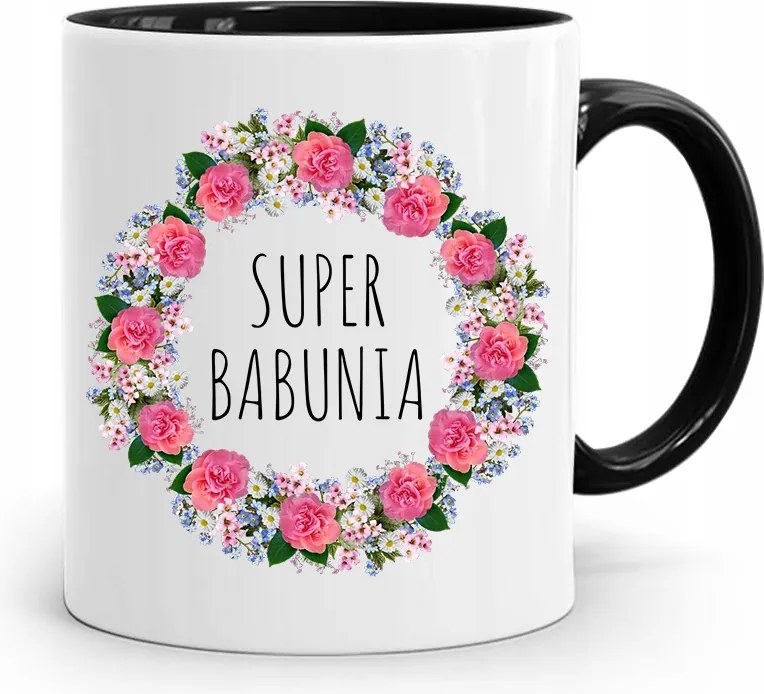 Bögre Fekete Nagymama Napja Szuper Nagymama Ajándék fényképes nyomtatással