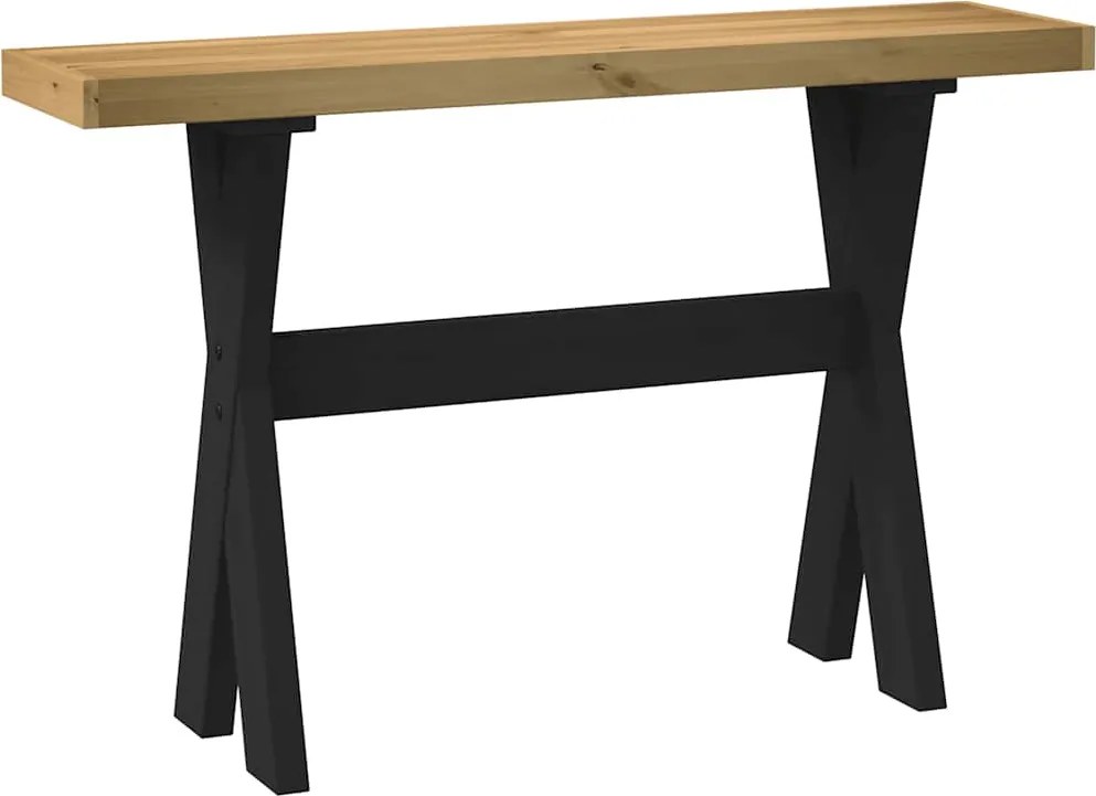 vidaXL konzolasztal NOAIN X alakú lábak 120x30x75 cm tömör fa fenyőfa