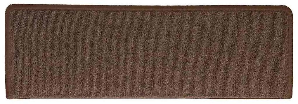 30 db lépcsőszőnyeg, kávébarna, téglalap alakú széllel, 65 x 21 x 4 cm