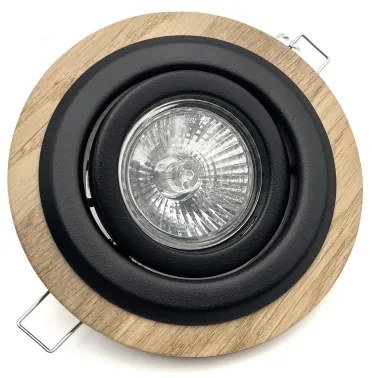 3 darabos TOBBY süllyesztett mennyezeti lámpa 1xGU10/20W/230V, Ø 11,5 cm, tölgy/fekete