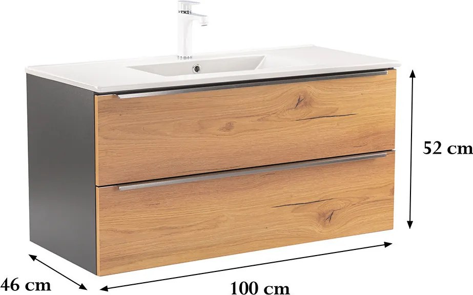 Vario Trim 100 alsó szekrény mosdóval