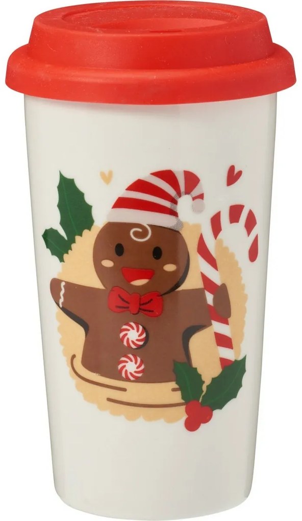 Kameninový kelímek s víčkem Perníček  400 ml