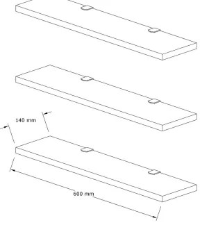 KÉSZLET 3x Fali polc BOSS fehér