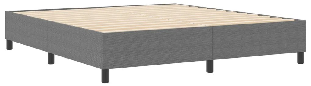 Boxspring Ágy Világosszürke Szuper King Bordás Szövet