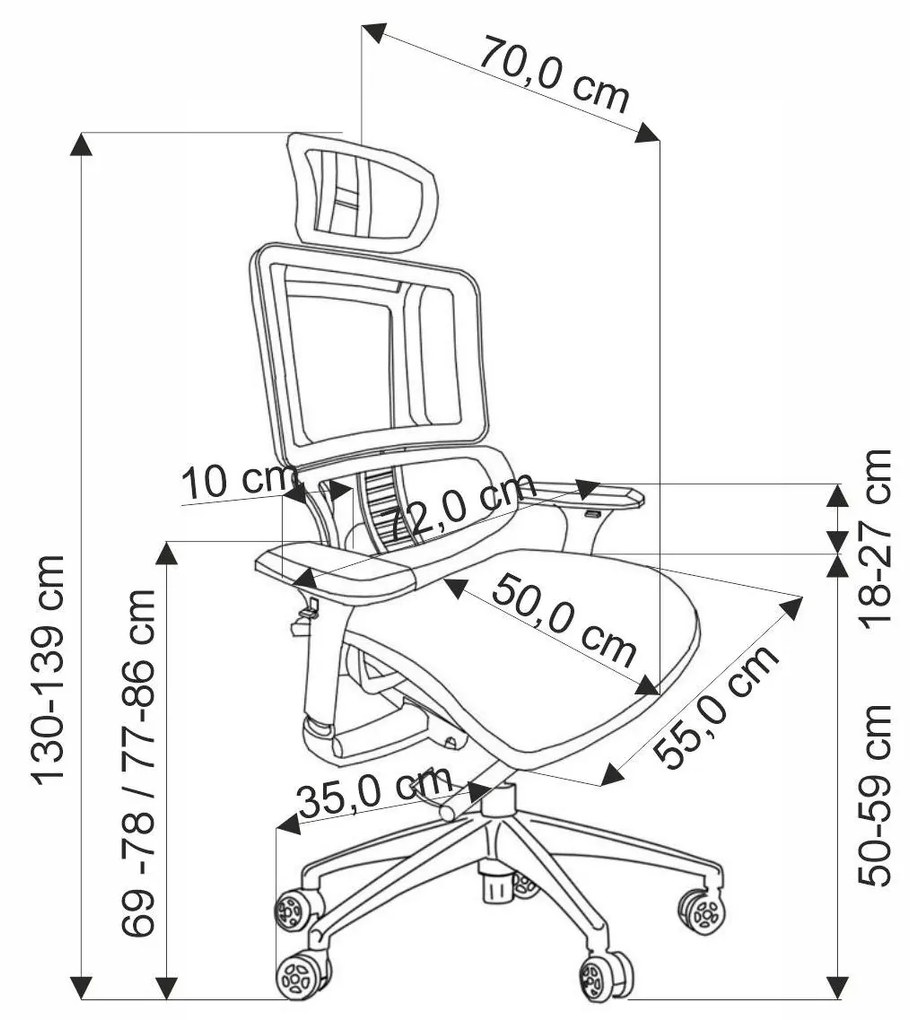 Irodai fotel Ethaneml (szürke) . 1092613
