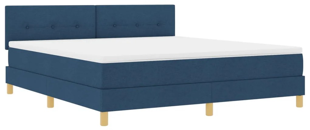 Box Spring Ágy matraccal Kék 180x200 cm Szövet