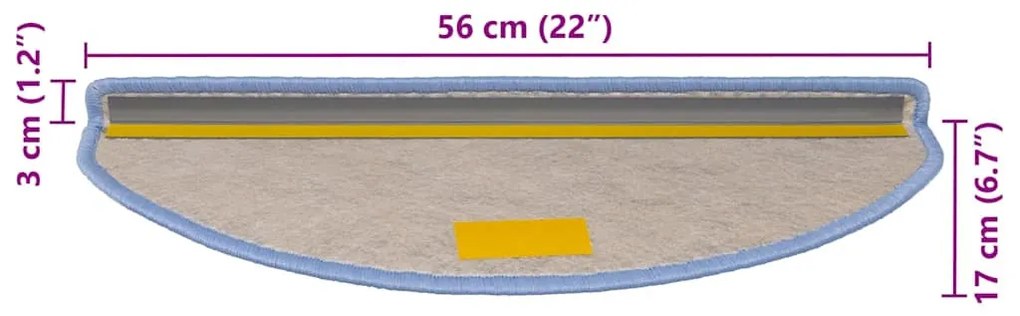 30 db kék lépcsőszőnyegek öntapadós szizál kinézetű 56x17x3 cm