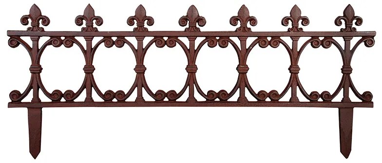 Leszúrható, öntöttvas ágyásszegély, 81,5 x 36 cm