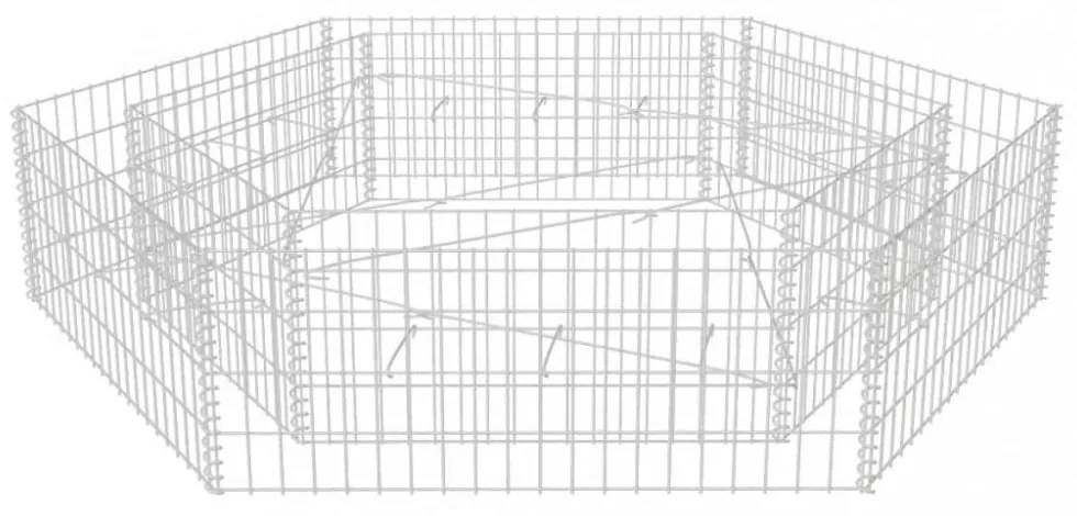 hatszögletű gabion magaságyás 200 x 173 x 40 cm