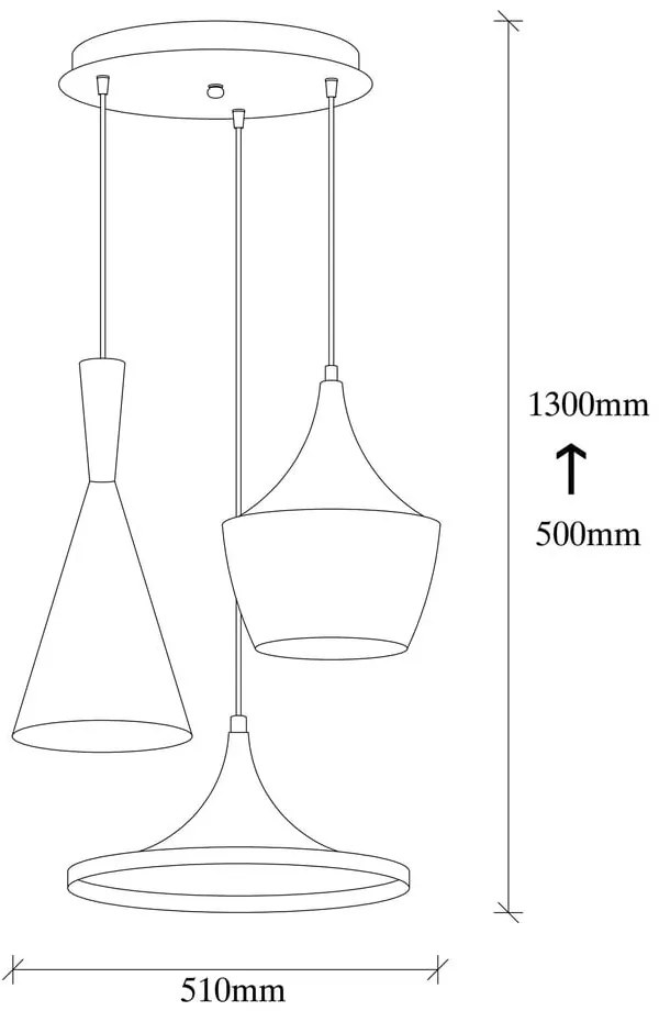 Elmas Drop fekete függőlámpa 3 izzóval - Opviq lights