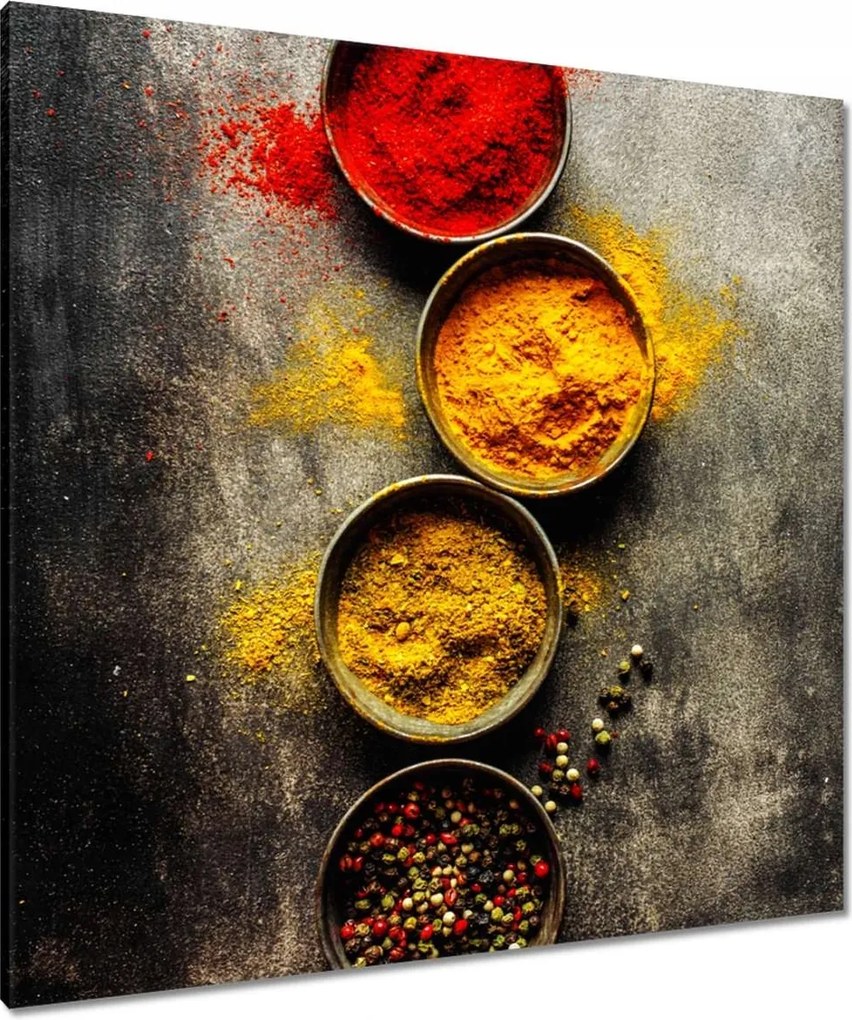 Vászonkép 90x90 Színes fűszertartó tál