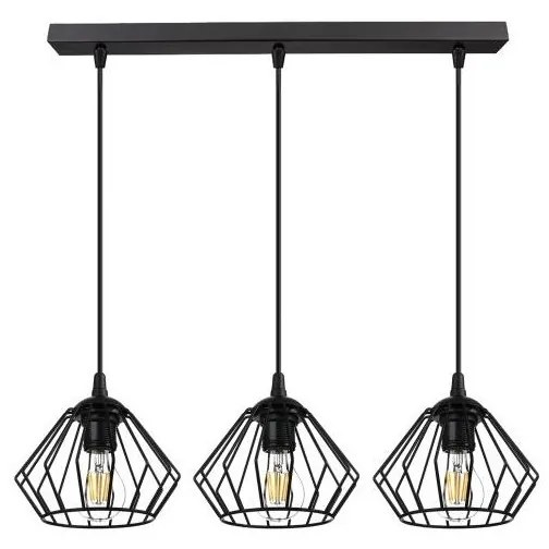 Csillár zsinóron CEED 3xE27/60W/230V fekete