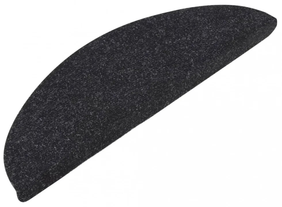 15 db antracitszürke lépcsőszőnyeg 56x17x3 cm
