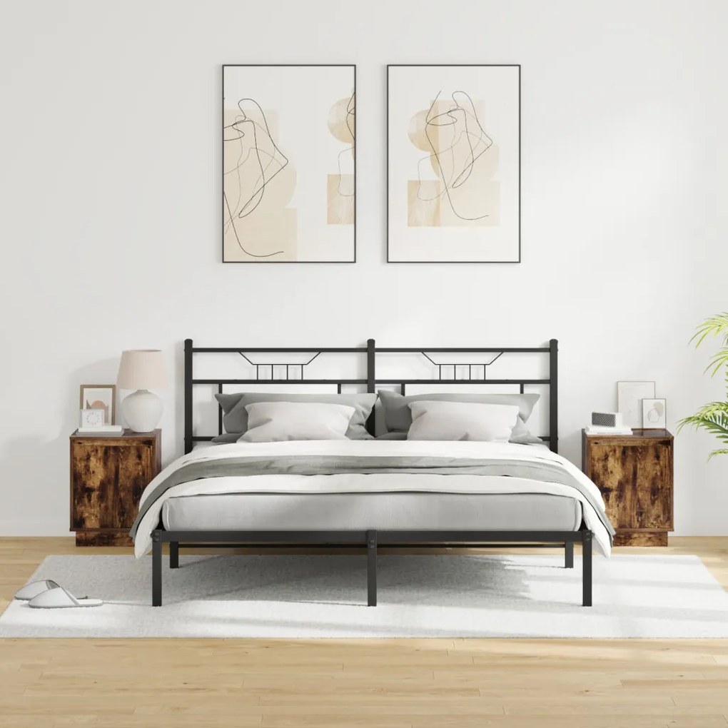 Éjjeli szekrény LED világítással 2 db Füstölt tölgy 39x34,5x50 cm