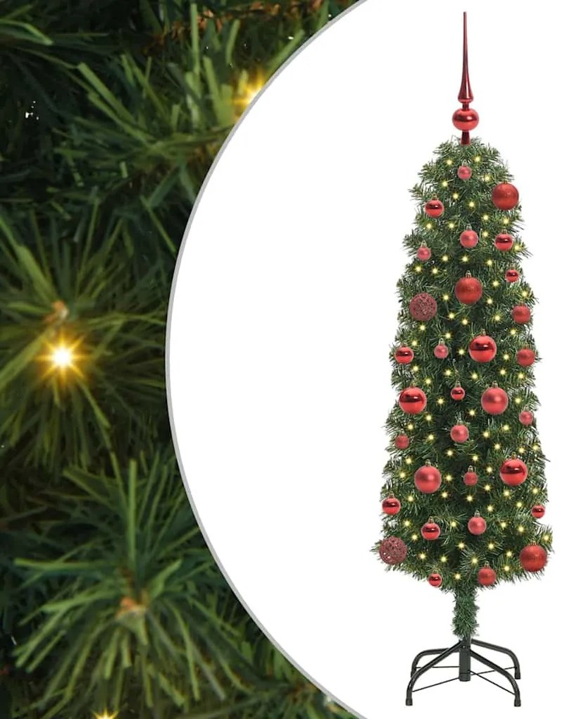 Mű karácsonyfa 150 LED-del Zöld 120 cm PVC, acél és műanyag