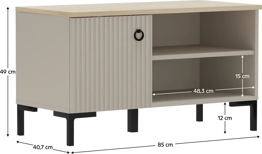 Cipősszekrény, szürkésbarna Taupe/silverjack tölgy, DOMCA 1D