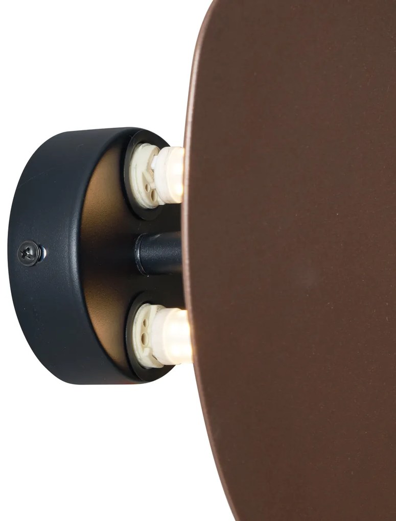 Design fali lámpa bronz organikus 20 cm 2-lámpás - Pulley