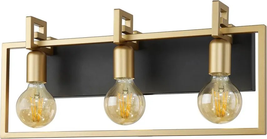 Italux PRIMERO WL-44003-3-BK-GD Fali lámpa 3x60W/E27 IP20
