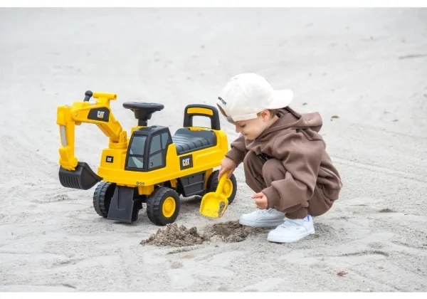 Push autó kotrógép CAT 2xAA sárga/fekete