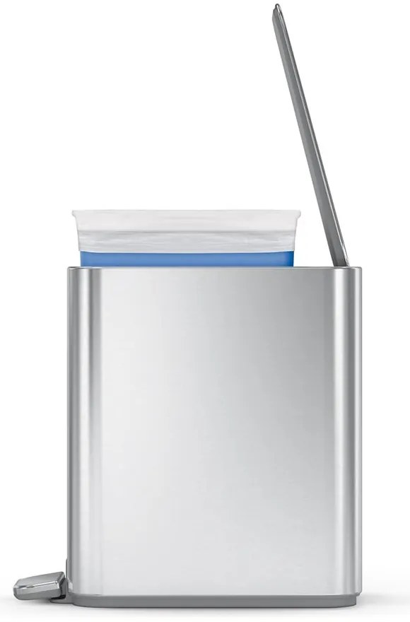 Matt ezüstszínű acél pedálos szemetes 5 l – simplehuman