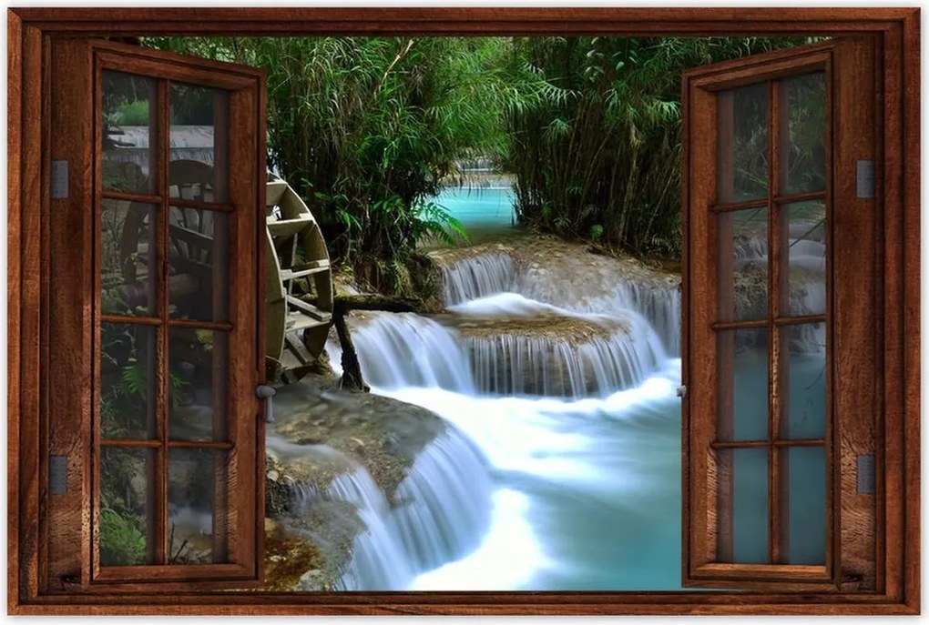 Poszterek 120x80 Fa malom a folyón