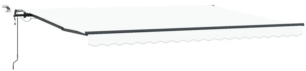 Automatikus Behúzható Napellenző LED-del Fehér 450x300 cm