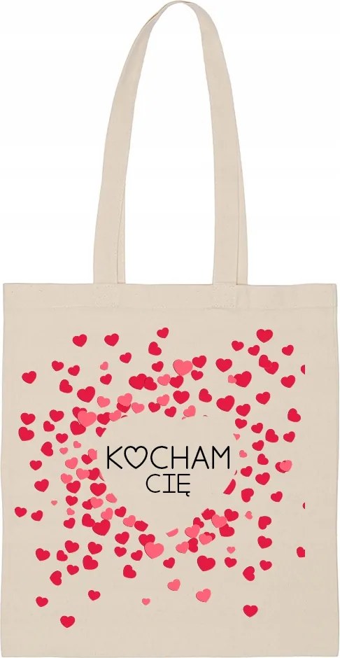 Öko Táska Pamut bézs vicces Szeretlek TT_684