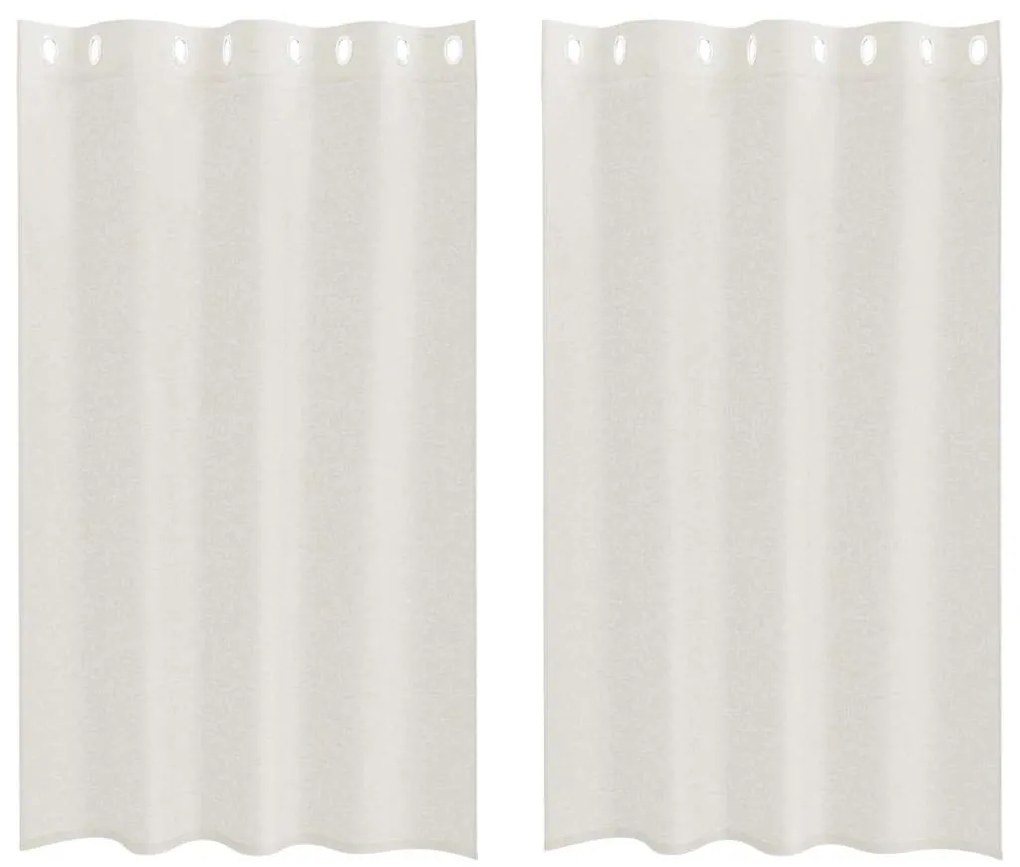 Függönyök függönyökkel 2 pcs Krém 140x175cm Poliészter