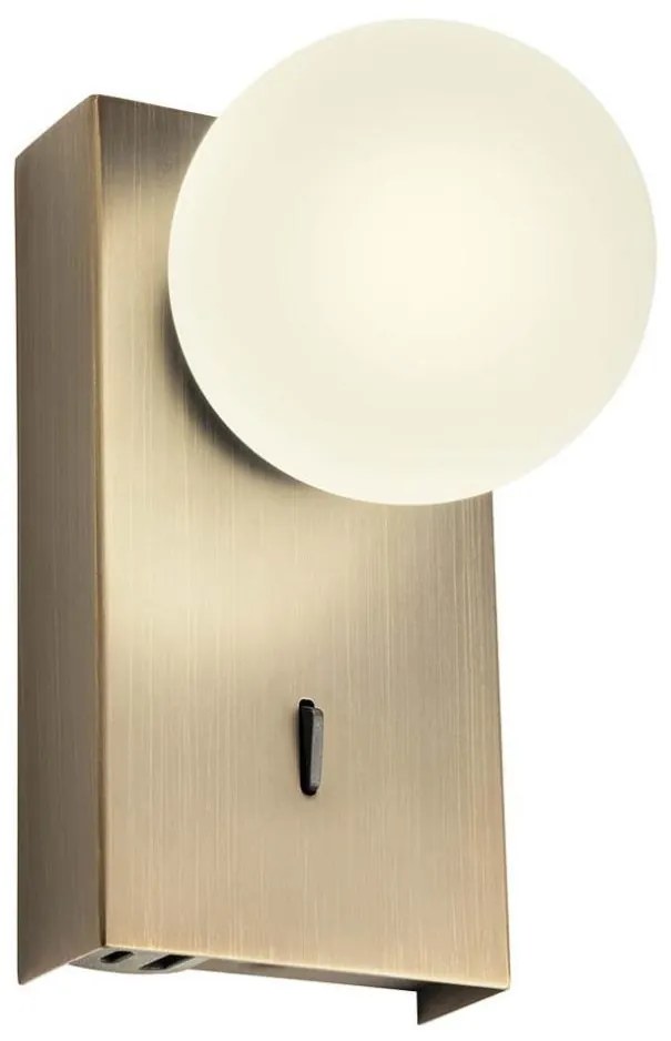 Redo 01-4658 - LED fali lámpa NORMA LED/5W/230V CRI 90 USB bronz