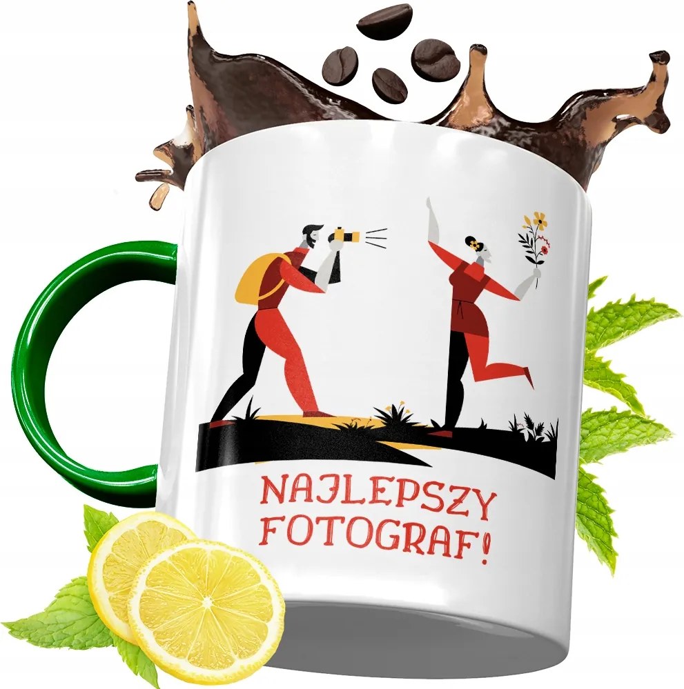 Zöld Bögre Fotósnak Születésnapi Ajándék Fényképes Nyomtatással